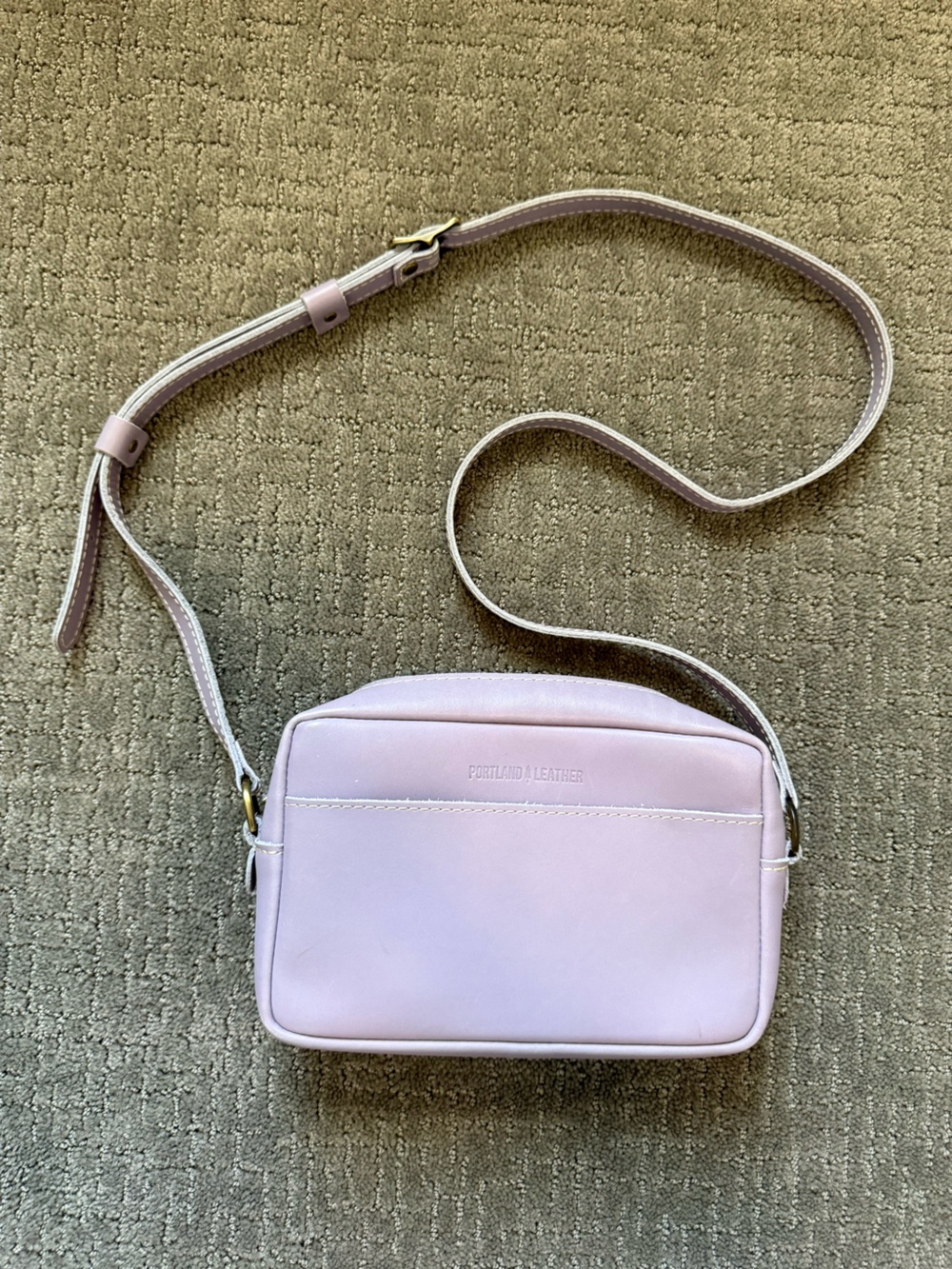 Portland Leather Goods Camera Crossbody Bag (aka Toaster) in Lavender Purple